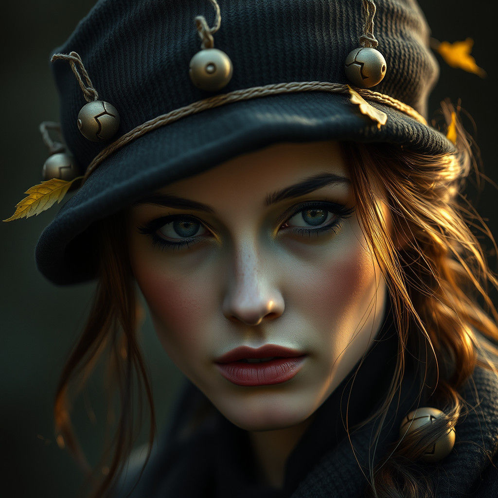 Nostalgic Woman Gazing at Tarnished Hat in Concept Art