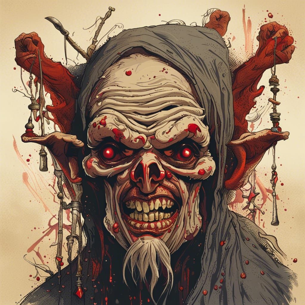 Eerie Bloody Depiction of Baba Yaga