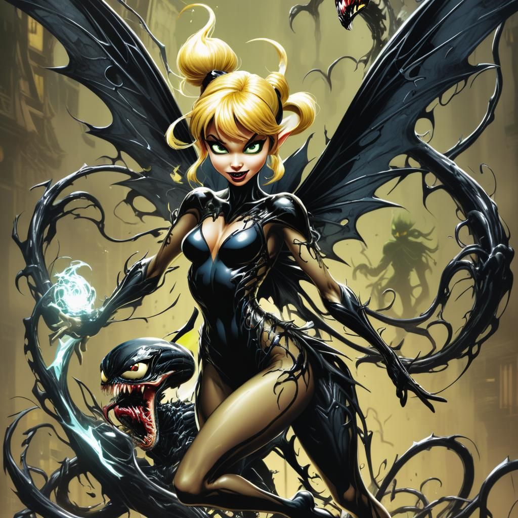 Tinkerbell Venom Symbiote Fusion Comic Art