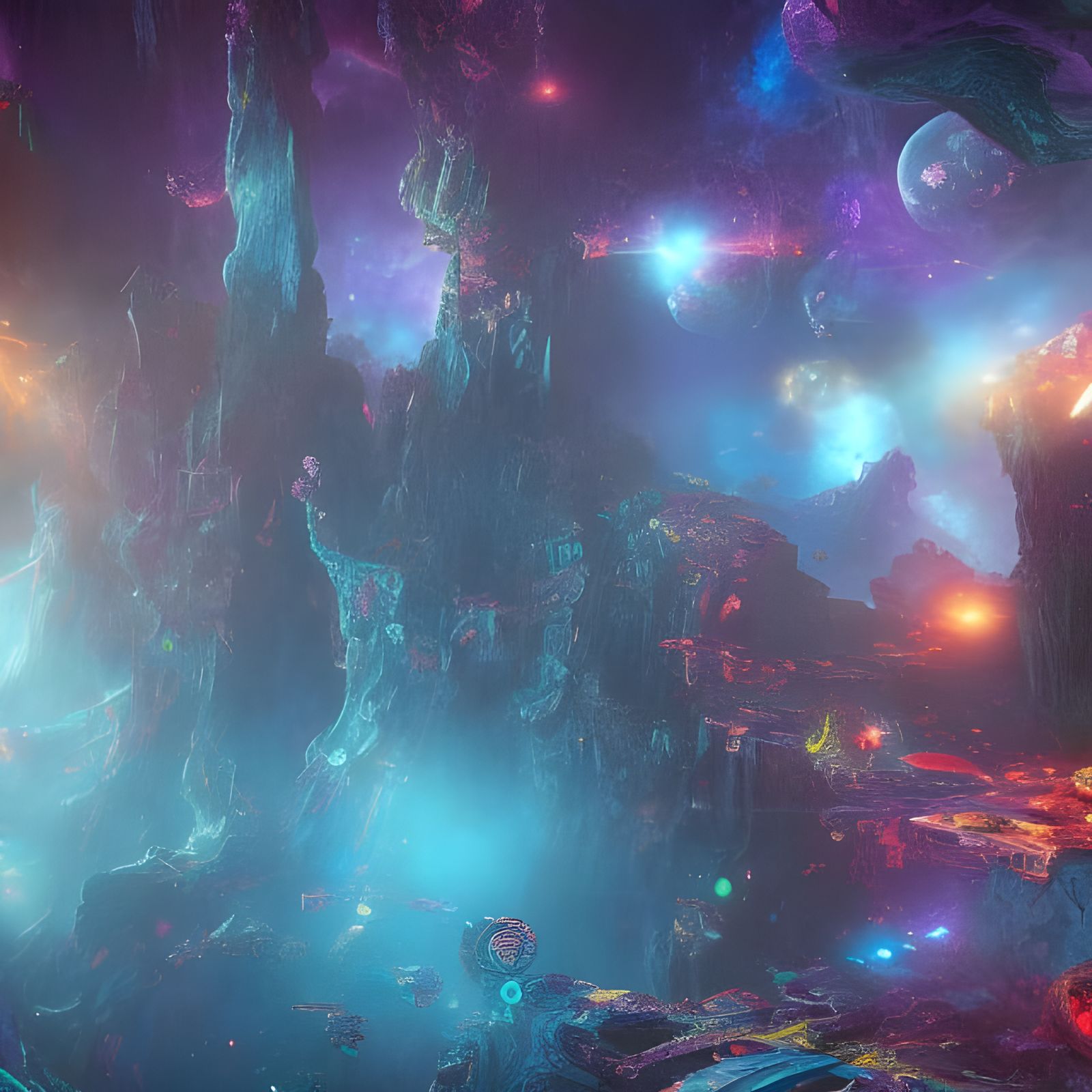 Psychedelic Fall Through Time and Space