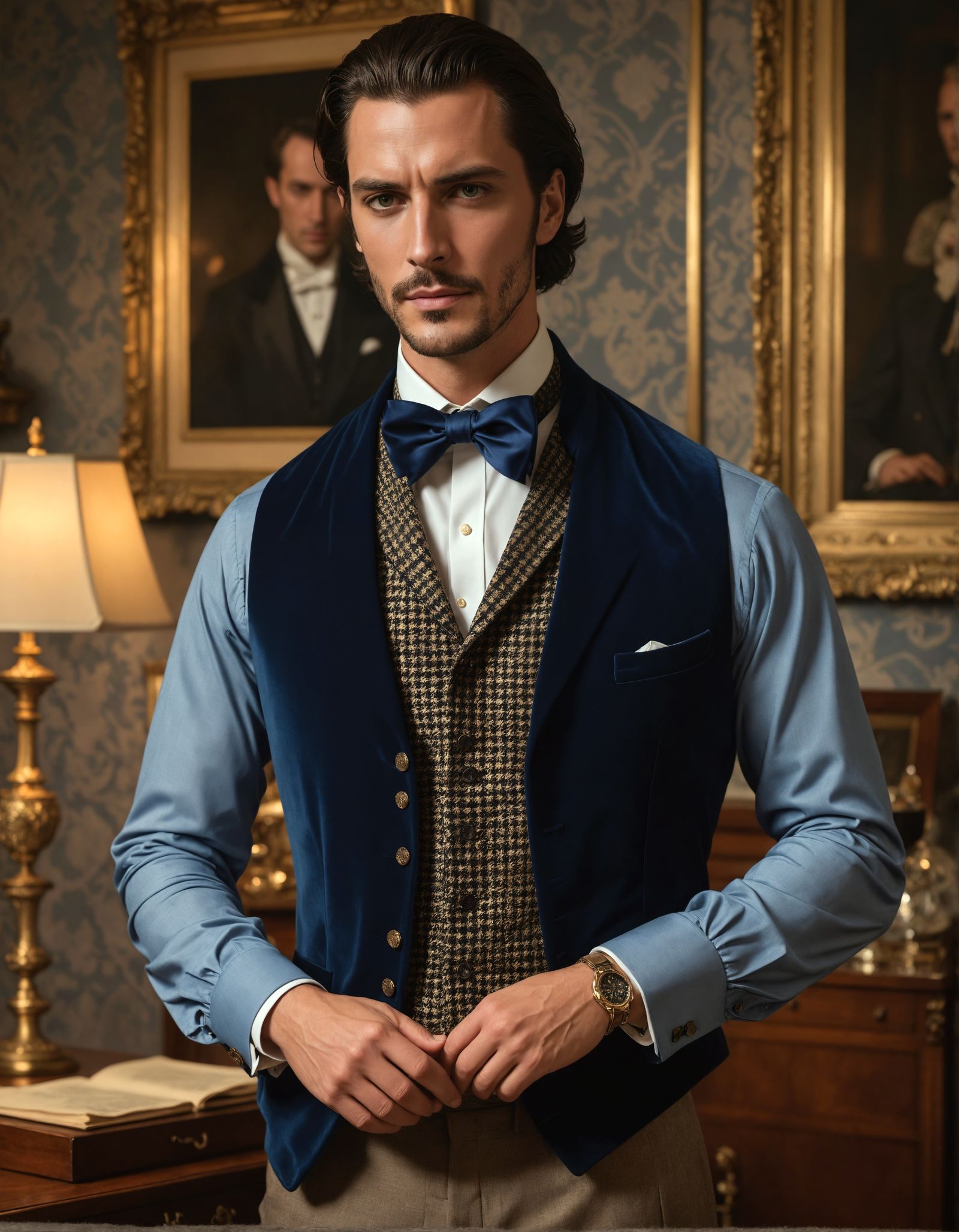 A Refined Gentleman in Elegant Study