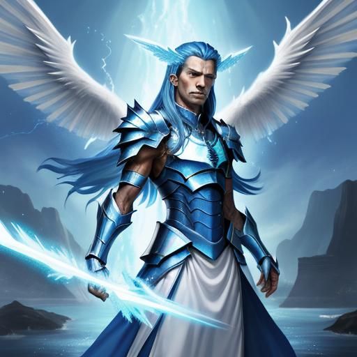 Water Avatar Angel with Draconic Wings, Photorealistic