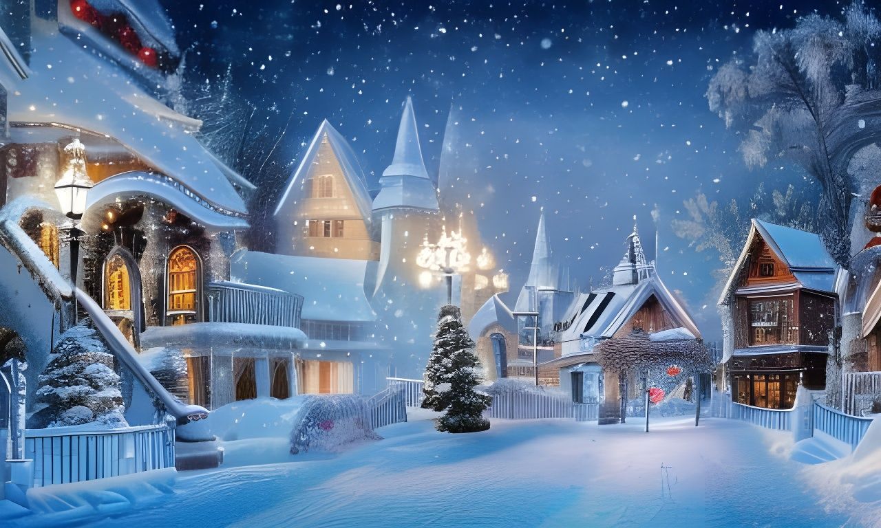 Magical Winter Wonderland in Hyperdetailed Digital Art