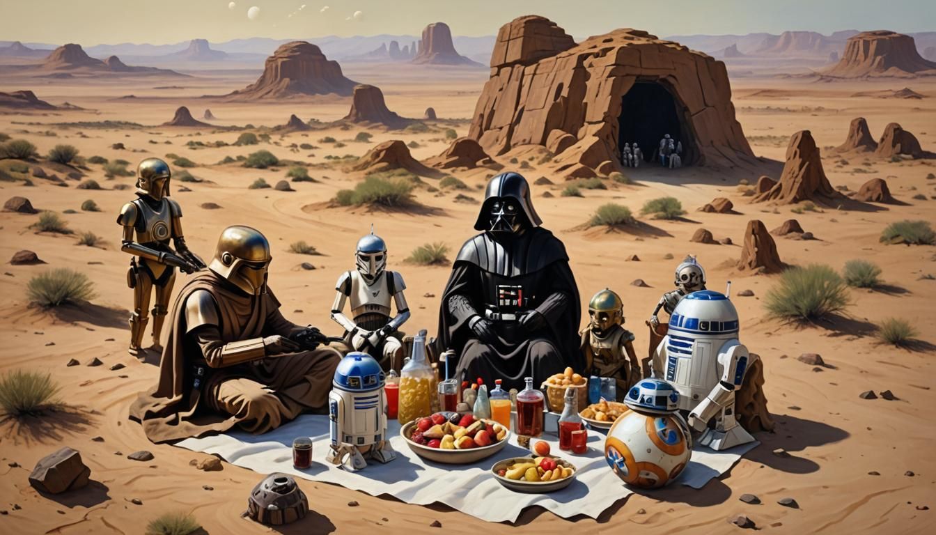 Star Wars Family Picnic on Desert Planet
