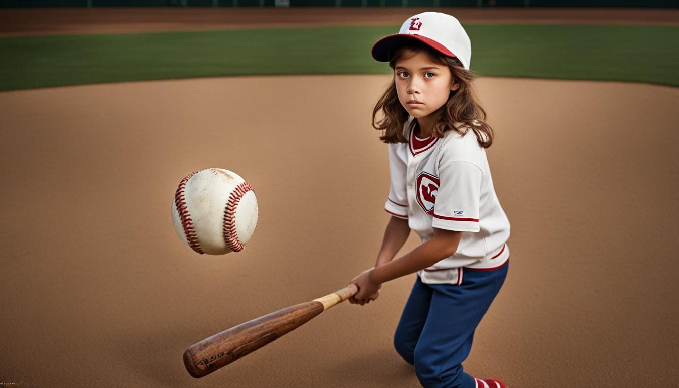 Young Girl Plays Baseball: Professional Portrait