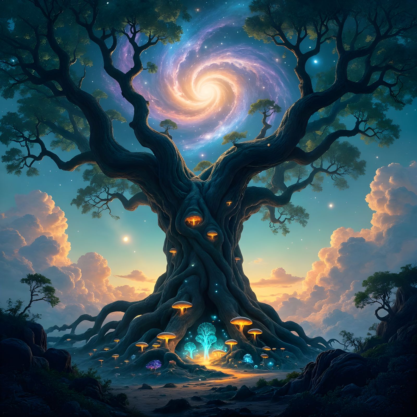 Ancient Cosmic Tree Rooted in Reality, Branches Among Galaxi...