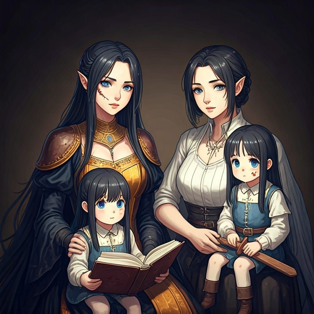 Medieval Royal Lesbian Family of Queens and Daughters