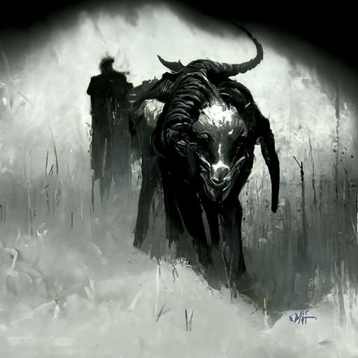 Sinister Aries Zodiac Portrait in Fantasy Art Style