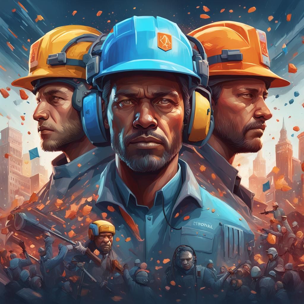 Workers' Day Portrait in Art Nouveau Style