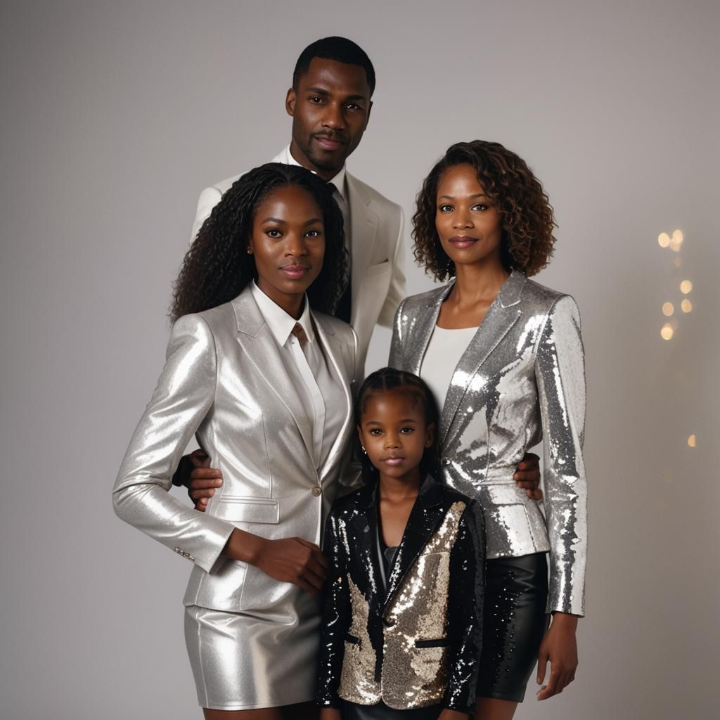 Glamour Portrait of Family in Formal Wear