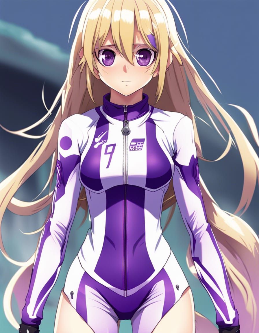 Anime Female Athlete on Motorbike in Manga Style