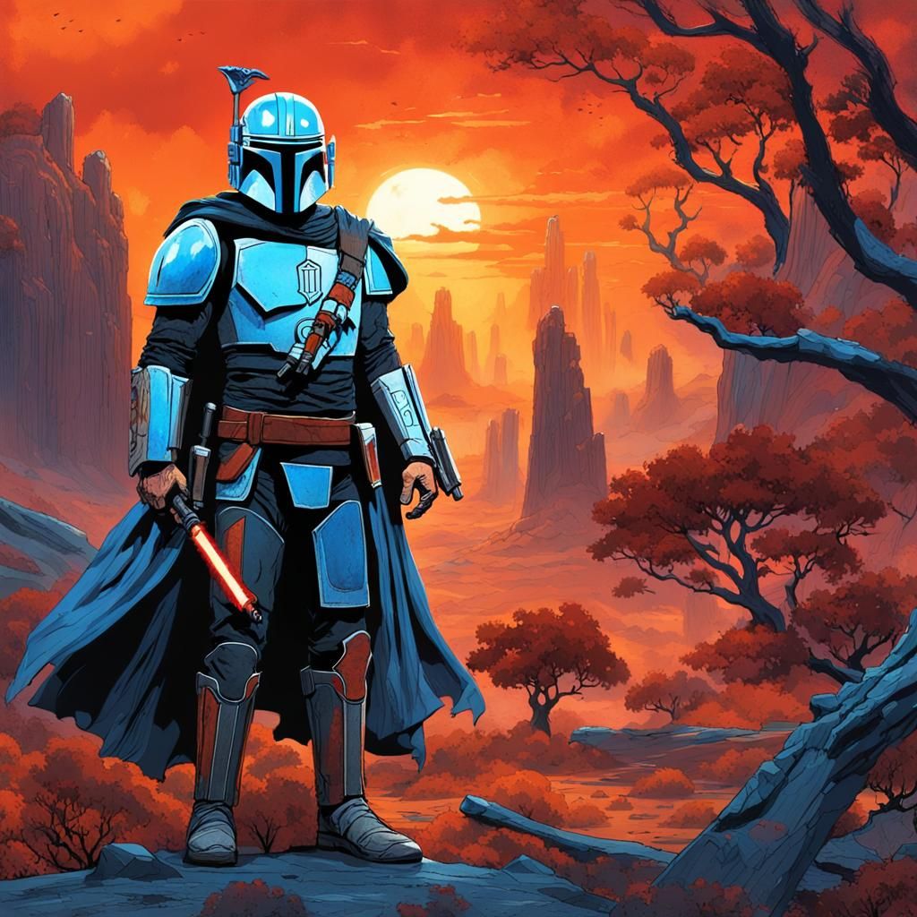 Mandalorian Jedi on Alien World: Concept Art