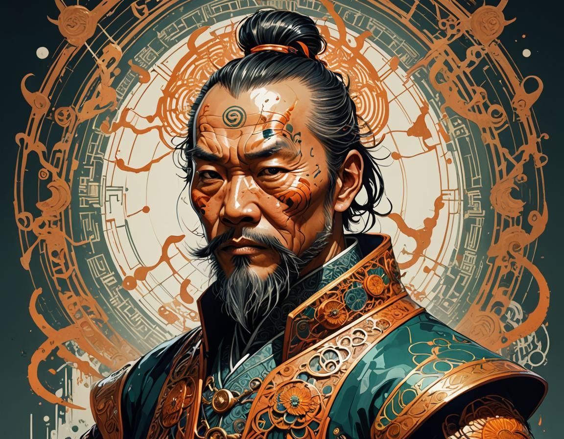 Bio Punk Nobleman with Shiny Aura and Intricate Motifs