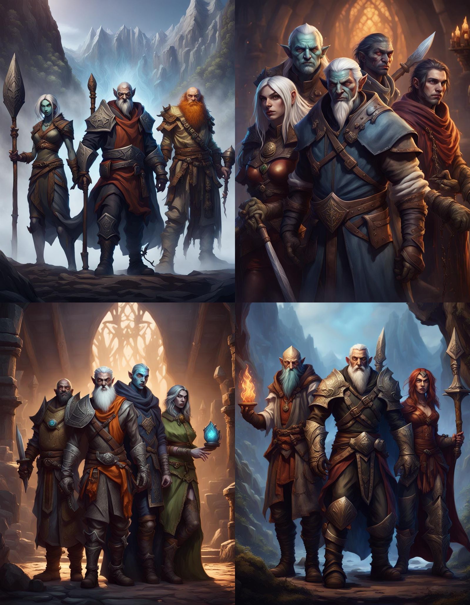 Fantasy Group Portrait of D&D Heroes