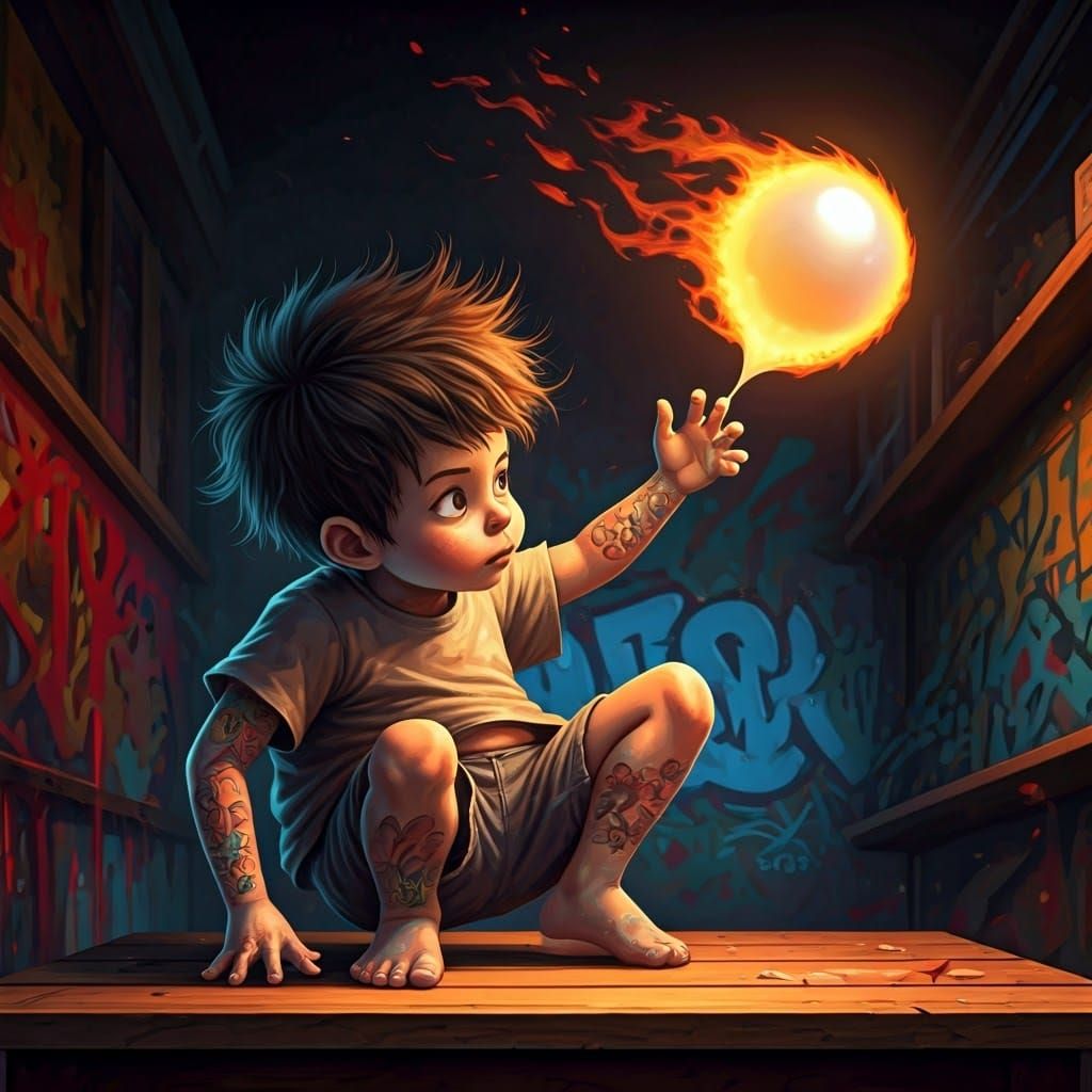 Street Art-Inspired Boy Creates Bubble Chaos