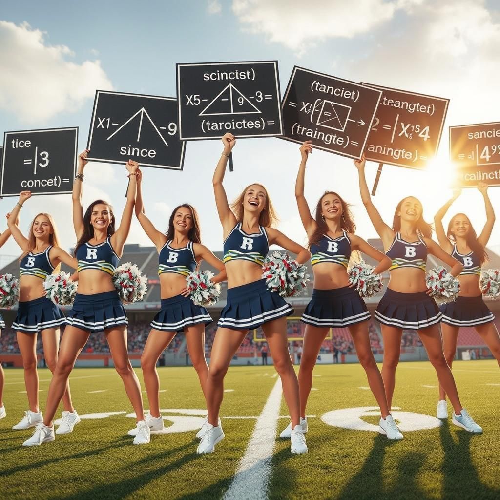 Cheerleaders Perform Trigonometry Routine in Pop Art Style