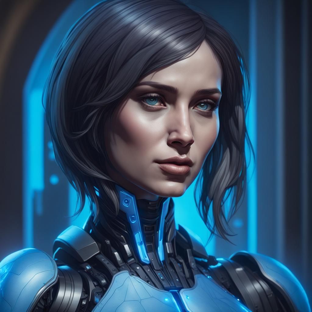 Beautiful Woman Portrait in Art Nouveau Style