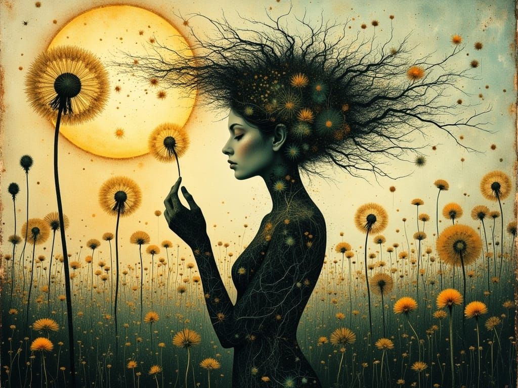 Surreal Goddess of Nature in Earthy Splendor