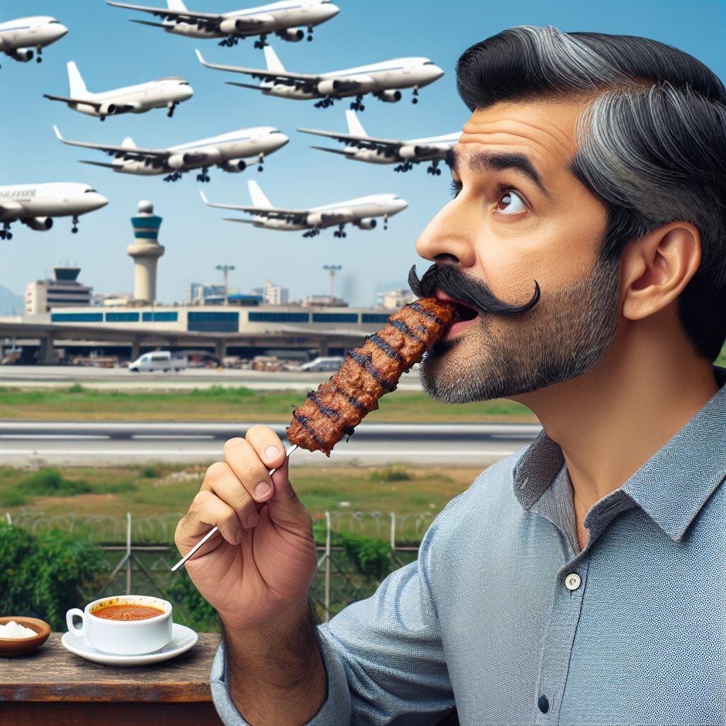 Man Enjoys Kebab Watching Planes Land