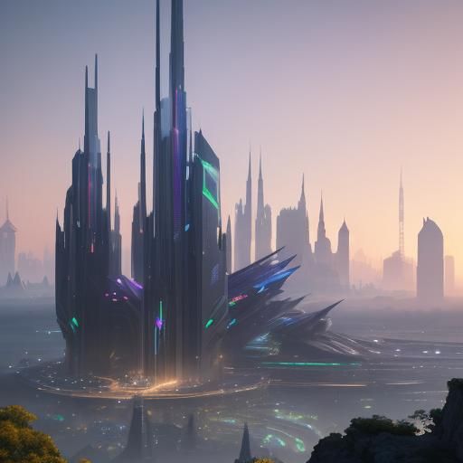 Neo-Futuristic Palace in 2050: Digital Art