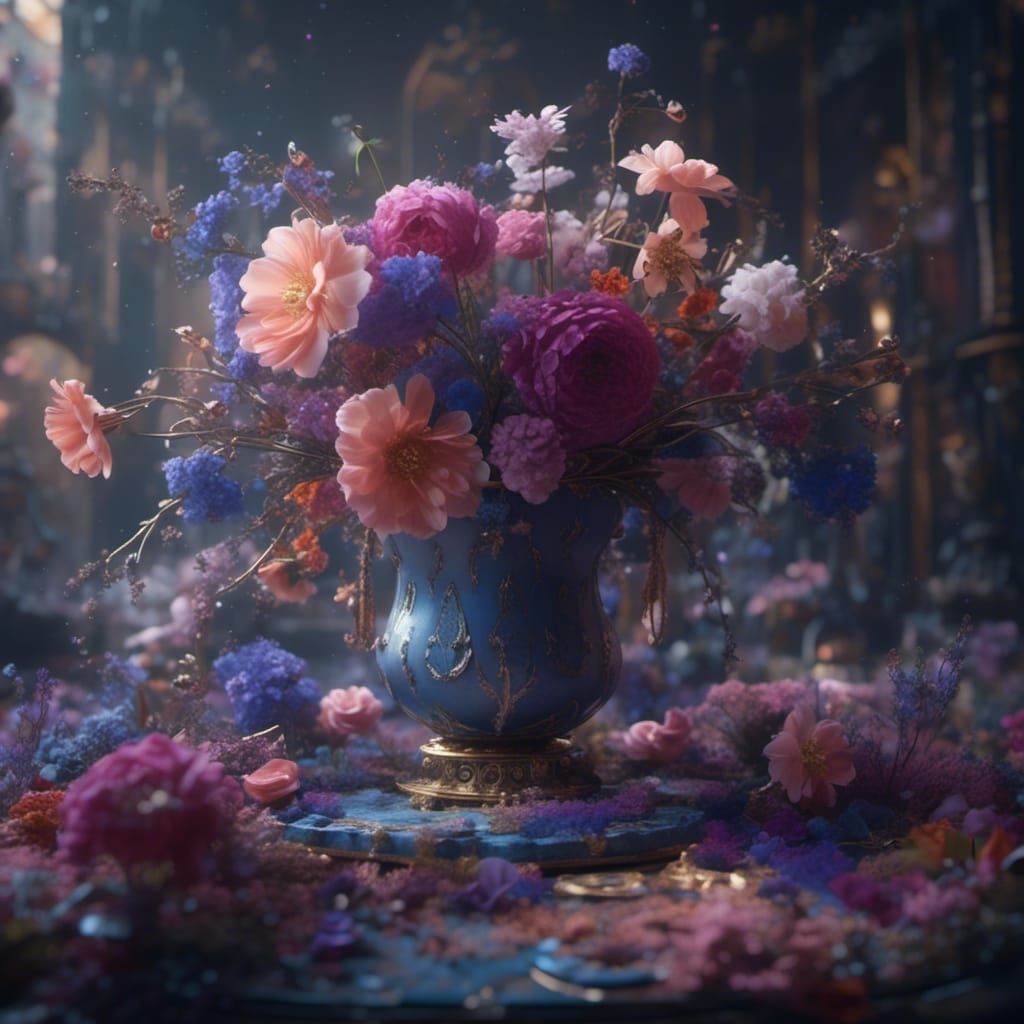 Fantastical Flowers with Hope in Detailed Matte Painting