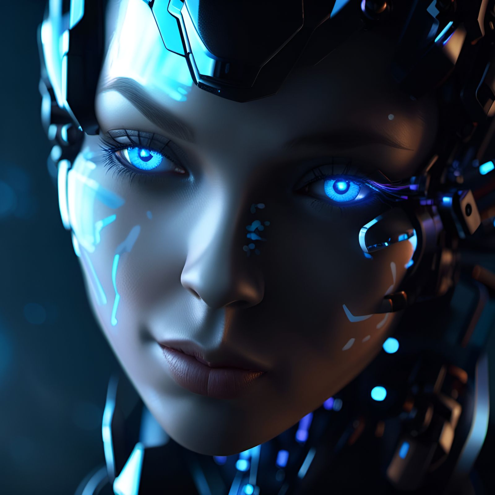 Cyberpunk Robot Face Profile in 4K