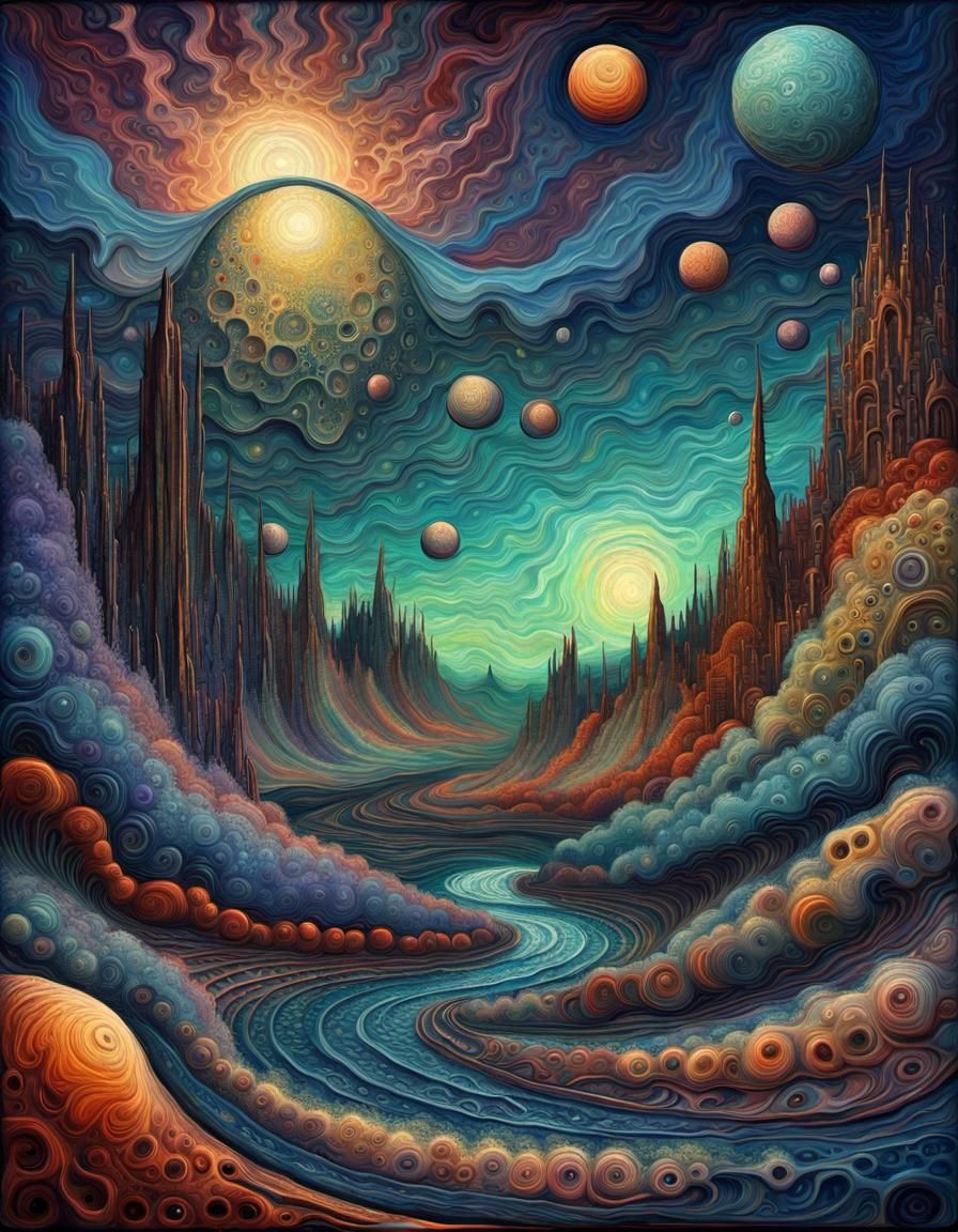 Alien Planet in Expressionist Neo-Impressionism Style