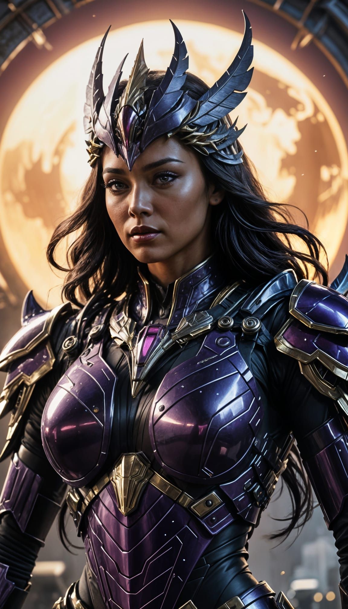 Deathbird MCU Portrait in Modern Comic Style