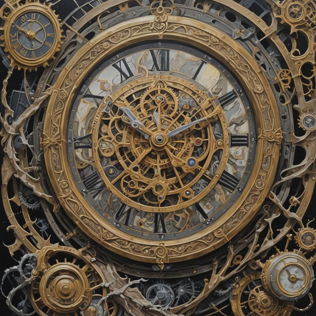 Gouache Painting: Time's Assault on Beauty