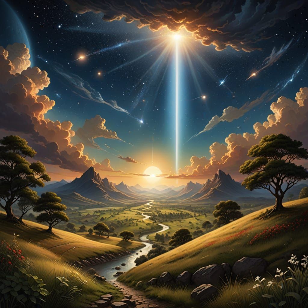 Biblical Depiction of Divine Creation in a Darkened Realm