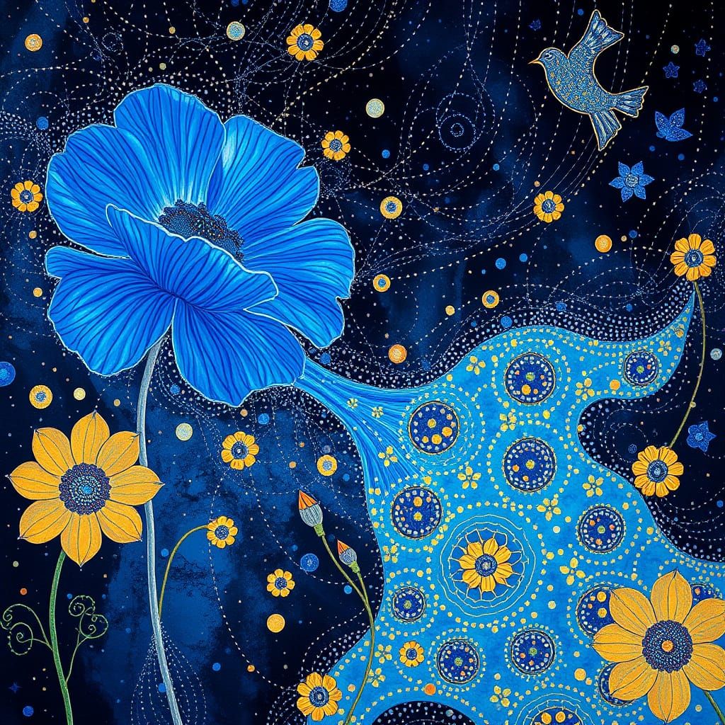 Ethereal Whispers of Blodeuwedd, a Dreamlike Klimt-Inspired ...