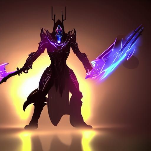 Ghostly Shadow Reaper with Glowing Sword