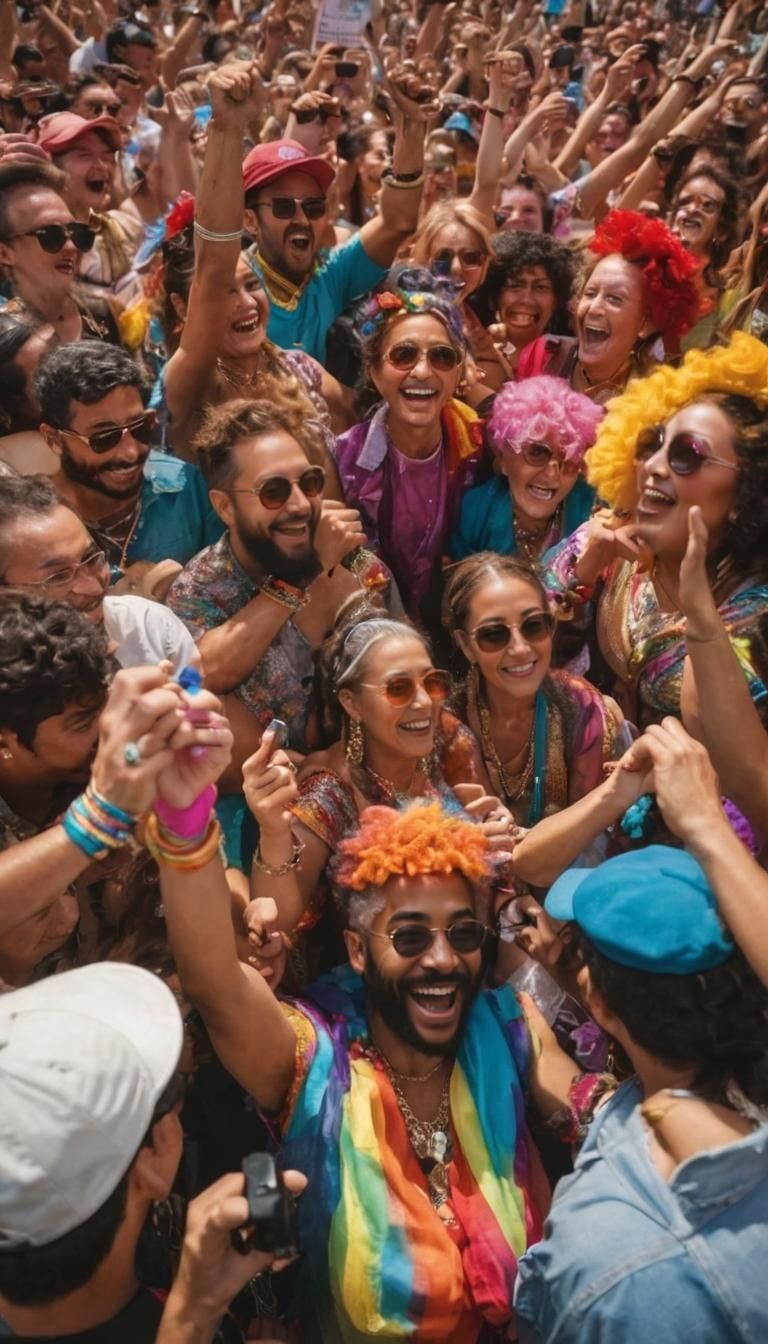 Vibrant Pride Celebration in Nacreous Space