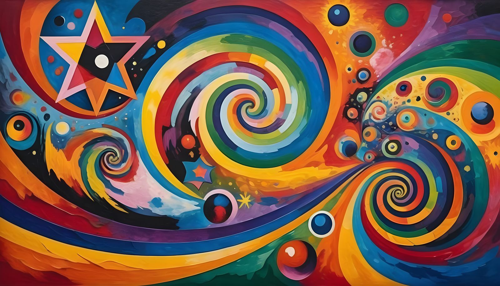 Colorful 3D Vortexes in Abstract Expressionist Cosmos