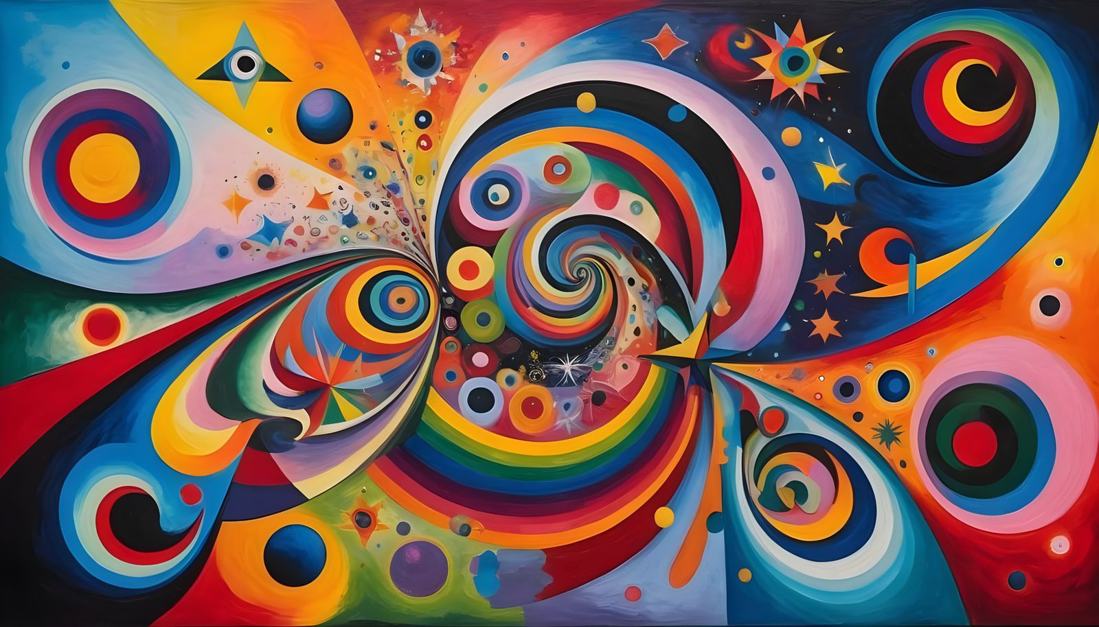 Colorful 3D Vortexes in Abstract Expressionist Style