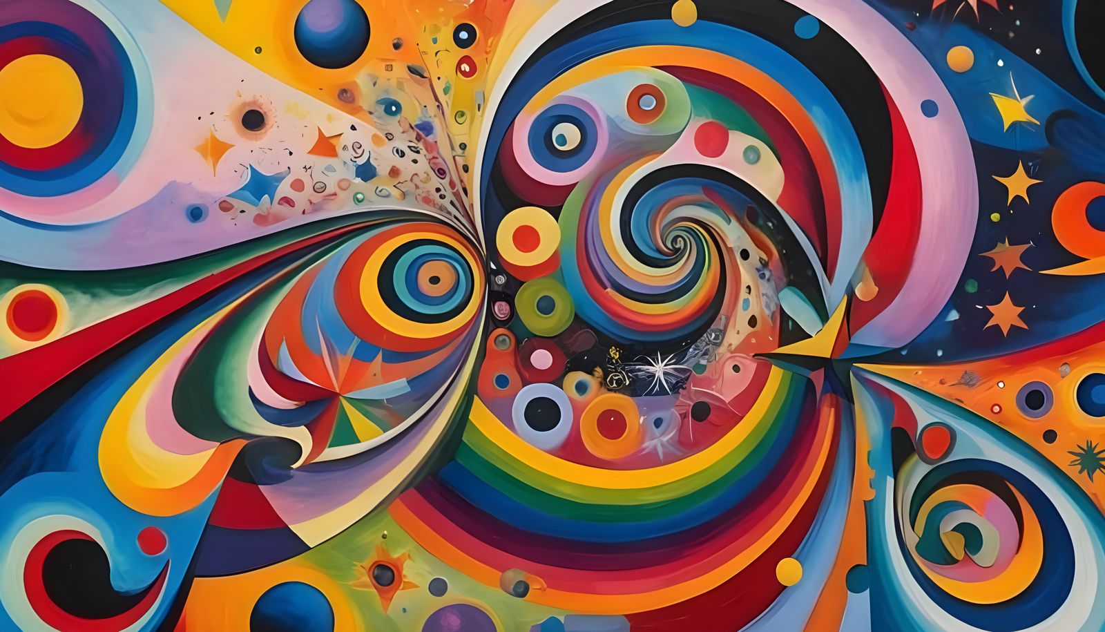 Colorful 3D Vortexes in Abstract Expressionist Style