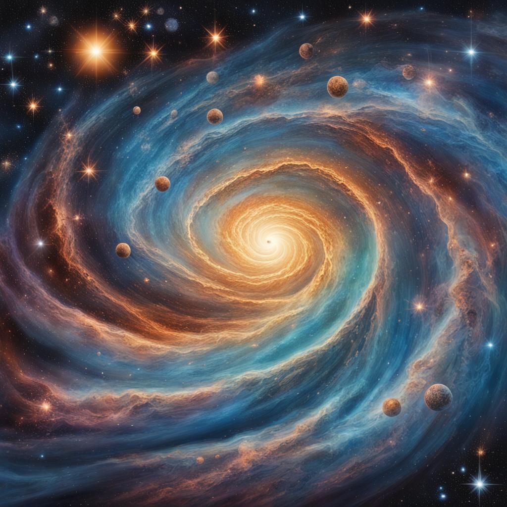 Cosmic Explorer Navigating a Swirling Galaxy, HDR