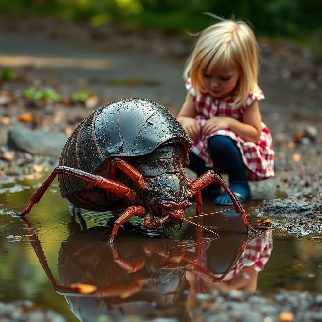 Gigantic Mole Cricket Captured in Intimate Moment with Young...