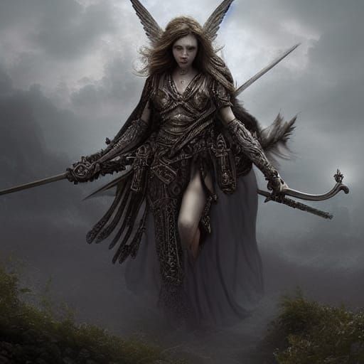 Epic Warrior Angel in Digital Matte Painting