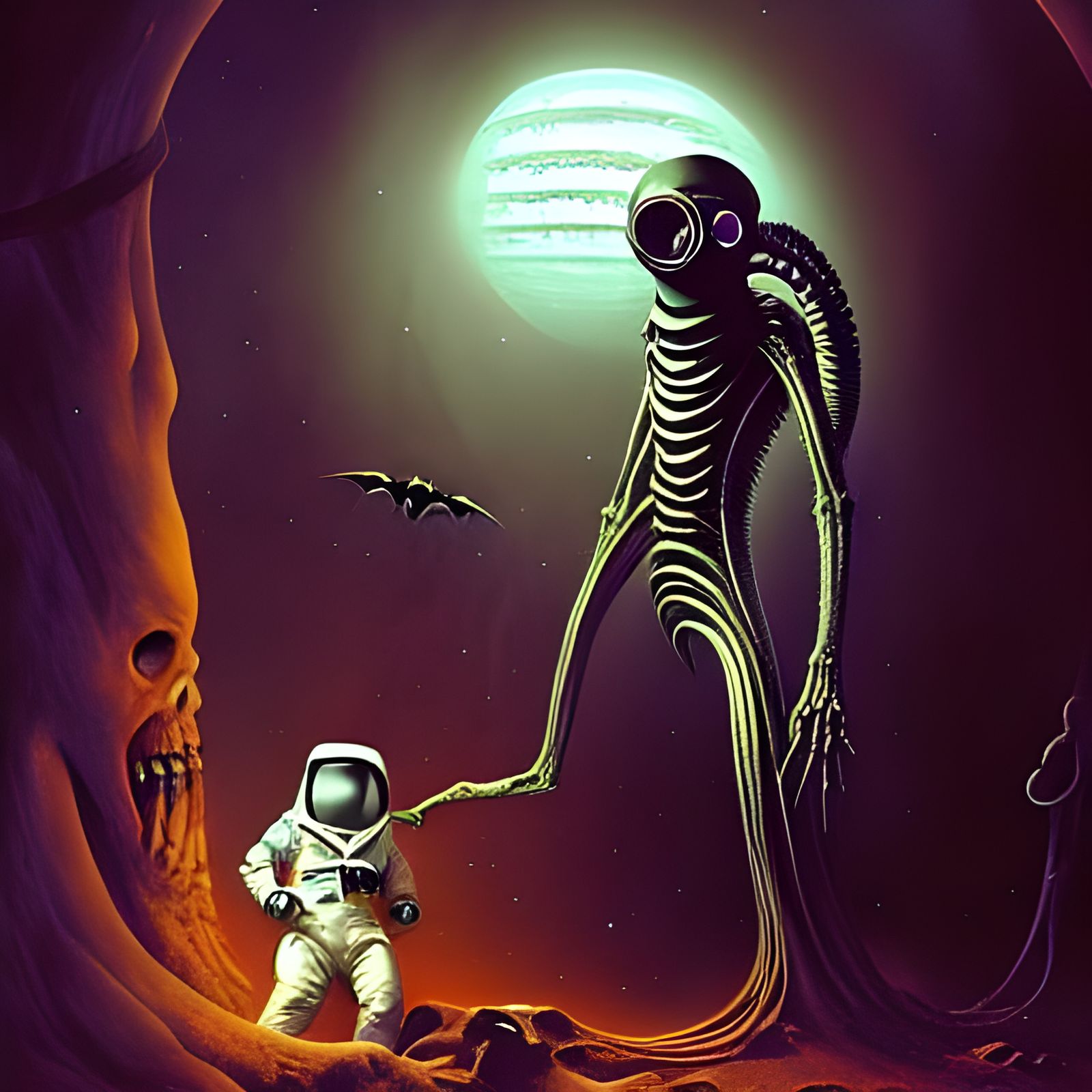 Astronaut's Halloween Horror: Alien Discovery
