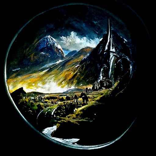 Middle-earth Landscape in Oil Painting Style