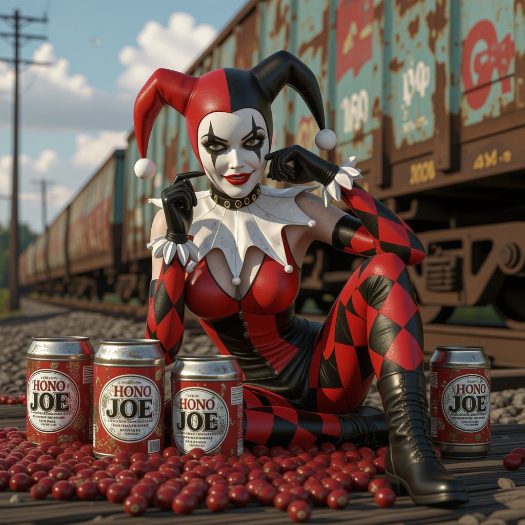 Harley Quinn Retro Pin-Up in 1950s Style