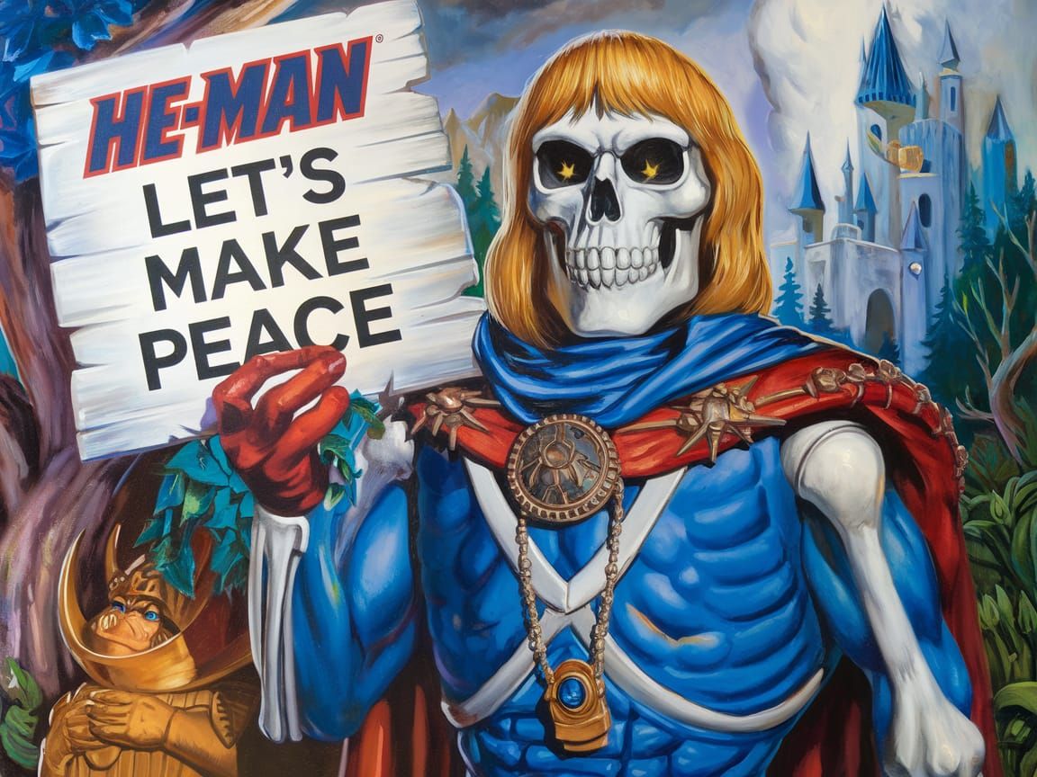 Skeletor Proposes Peace, Oil Painting