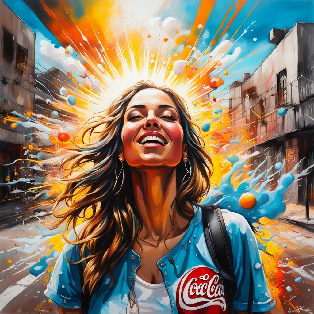 Girl in Shell with Graffiti Art and Sunshine