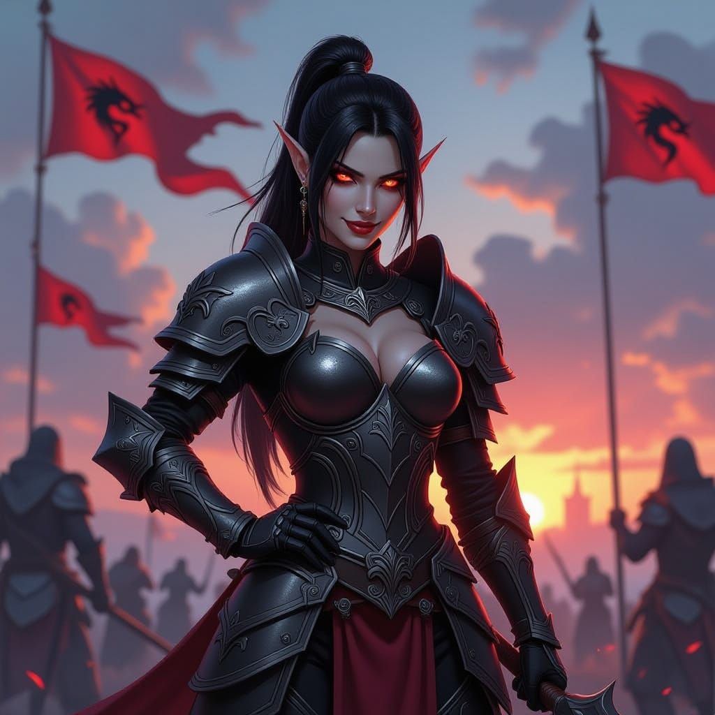 Ebonheart Knight in Chiaroscuro Style