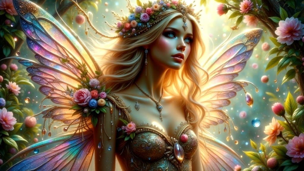 Enchanted Fairy Princess Portrait in Forest