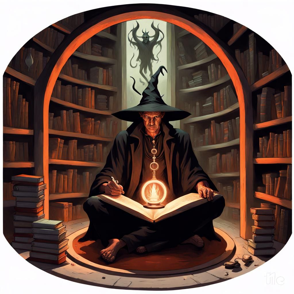 Modern Witch Summons Demon in Underground Chamber