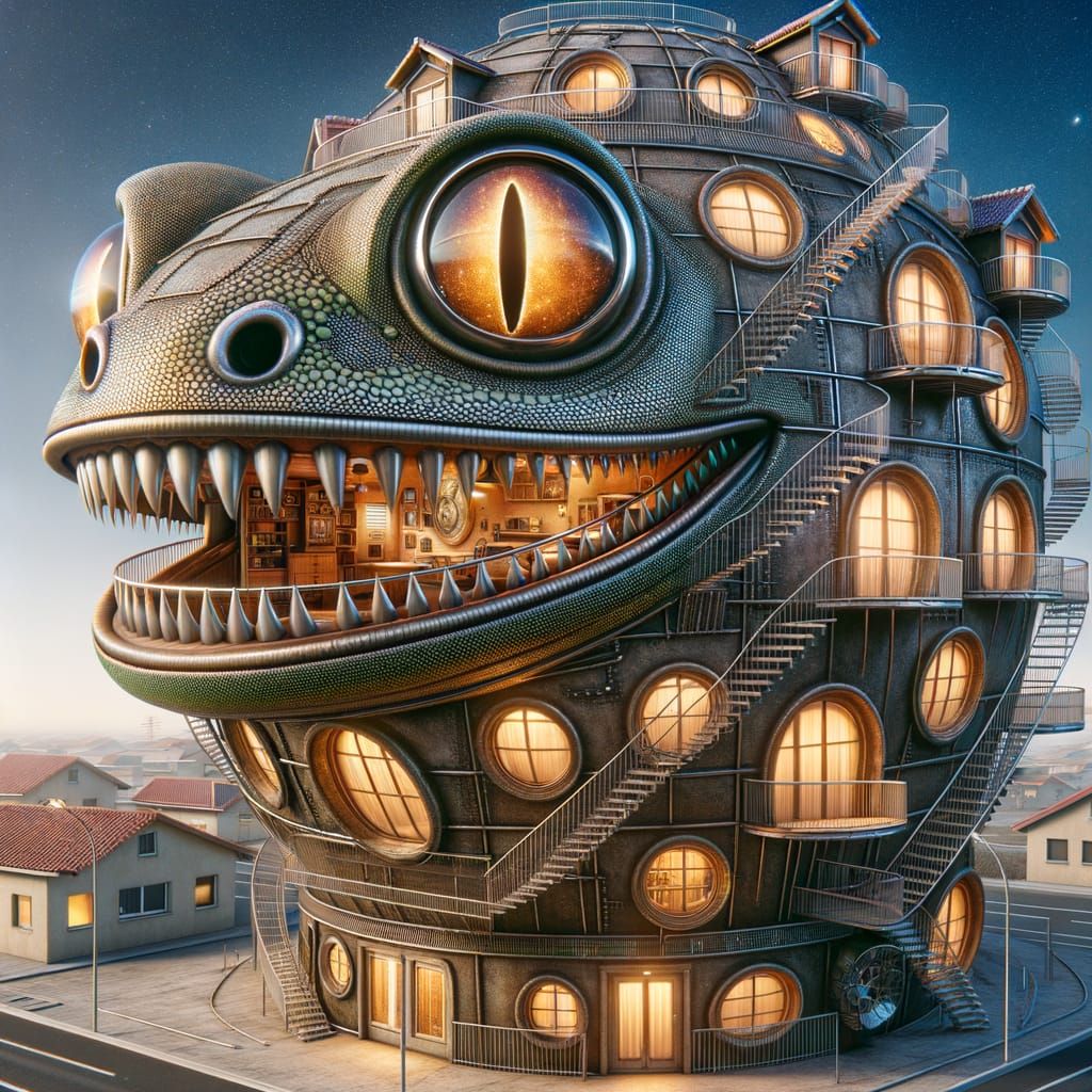 Futuristic House with Hyper-Real Aesthetic