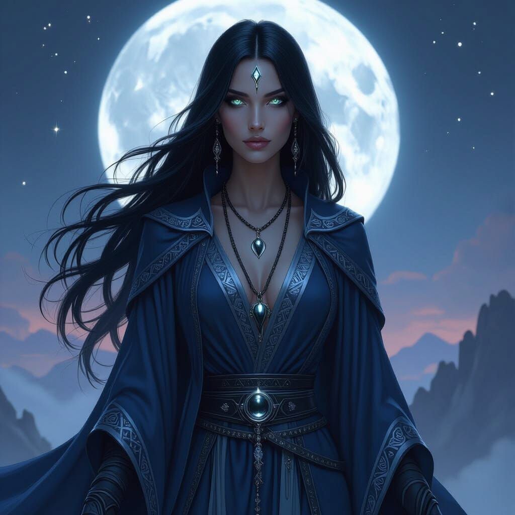 Mystic Kaira Shadowsong: Dark Fantasy Concept Art