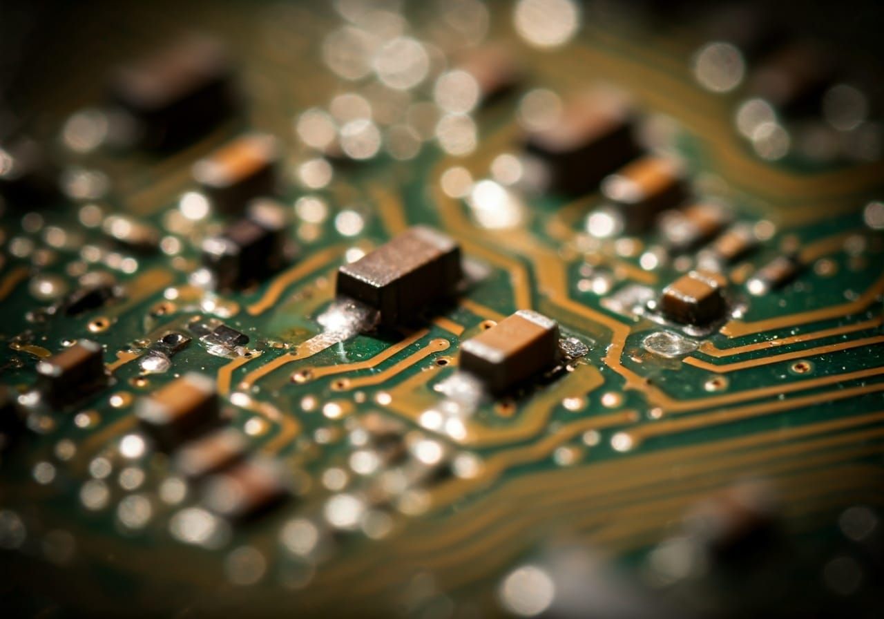 Macro Circuit Board with Electron Flow